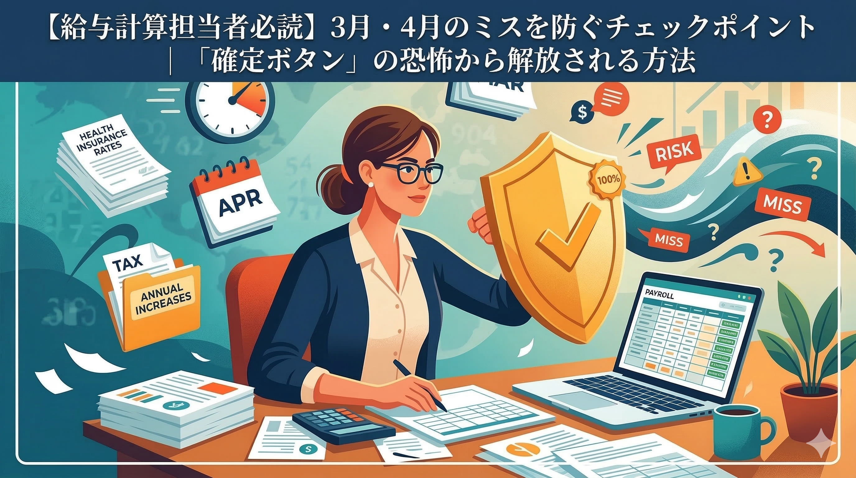 【給与計算担当者必読】3月・4月のミスを防ぐチェックポイント｜『確定ボタン』の恐怖から解放される方法
