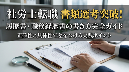 【社労士転職】履歴書・職務経歴書の書き方完全ガイド／書類選考を突破する実践ポイント