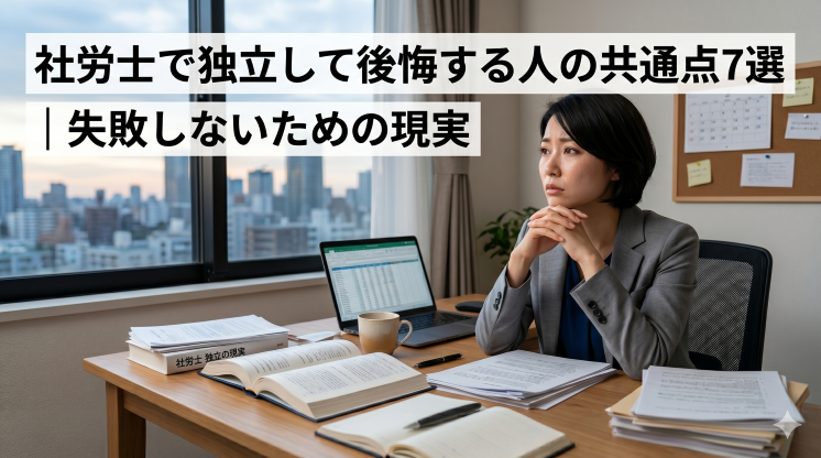 社労士で独立して後悔する人の共通点7選｜失敗しないための現実