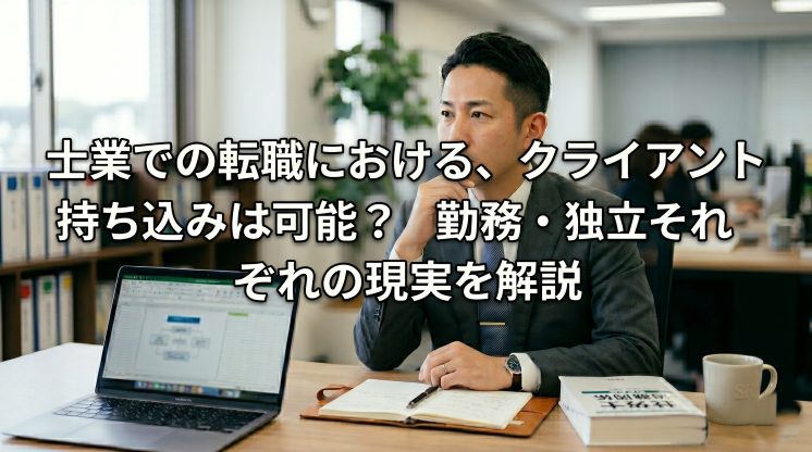 士業での転職における、クライアント持ち込みは可能？勤務・独立それぞれの現実を解説